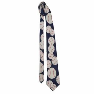 A.ROGERS Men's Baseball Tie Navy and Cream Sports Collectible Athlete Career